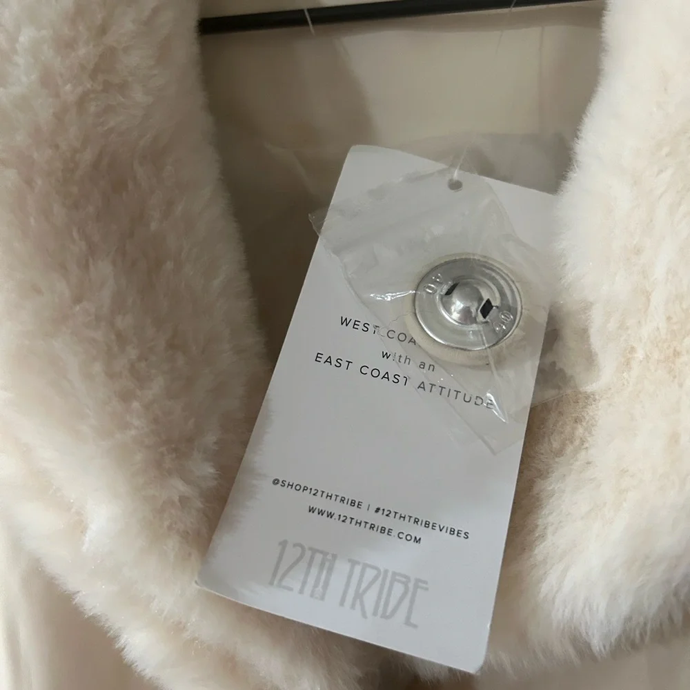 12th Tribe X Thesaltyblonde Faux Leather & Fur trimmed Trench Size Small